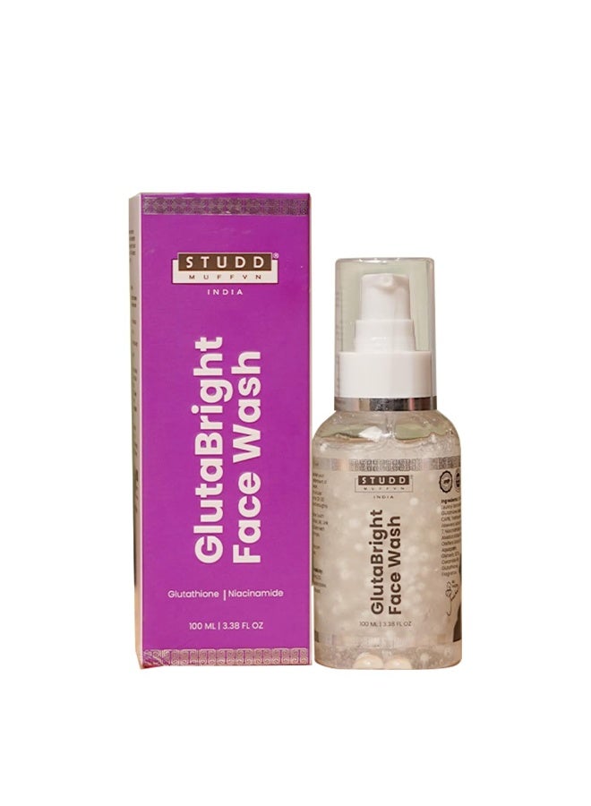 Studd Muffyn | GlutaBright Face Wash with Glutathione, Niacinamide & Aloe Vera | Brightening & Hydrating Cleanser | Helps Even Skin Tone & Control Oil | For All Skin Types | Daily Use | 100ml - Image 1