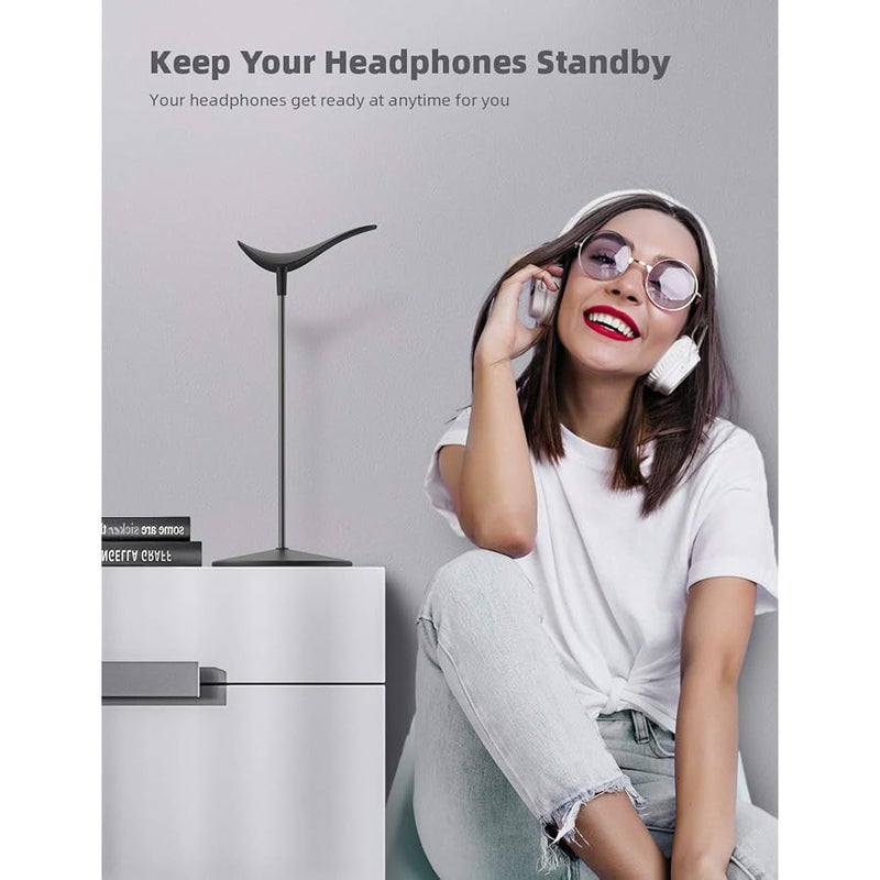لاميكول Lamicall Headphone Stand, Desktop Headset Holder - Desk Earphone Stand, for All Headsets Such as Airpods Max, HyperX Gaming Headphones, Beats/Sennheiser Music Headphones - Black - Image 5
