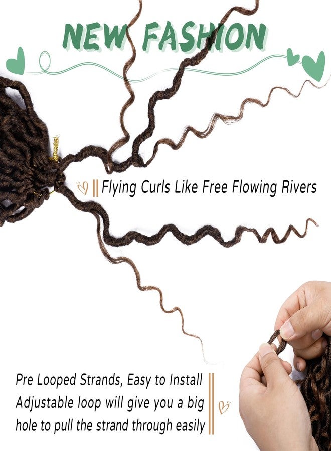 LIYATE Goddess Locs Crochet Hair 18 Inch 6 Packs Faux Locs Crochet Hair for Black Women Pre Looped Soft River Loc Crochet Braids with Curly Hair Boho Hippie Loc Synthetic Hair Extensions(T1B/30) - Image 4
