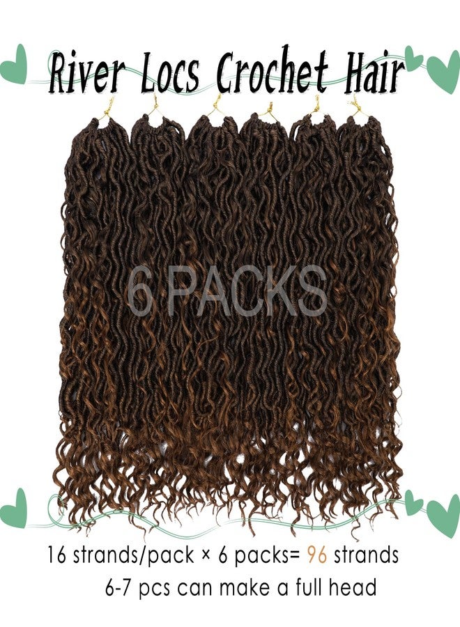 LIYATE Goddess Locs Crochet Hair 18 Inch 6 Packs Faux Locs Crochet Hair for Black Women Pre Looped Soft River Loc Crochet Braids with Curly Hair Boho Hippie Loc Synthetic Hair Extensions(T1B/30) - Image 5