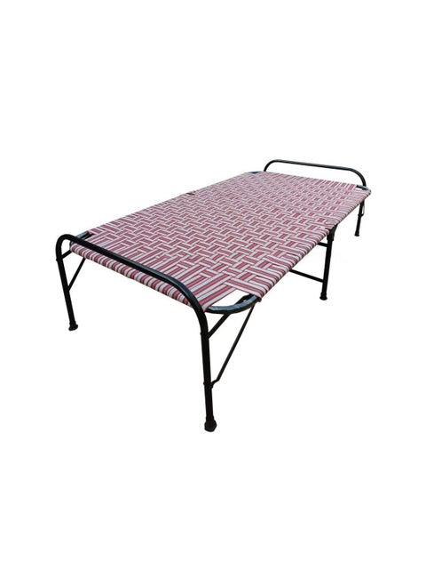 AARAM CHARPAI UDYOG Painted Folding Bed For Sleeping Double Size A1 Niwar6 Leg SupportUnique DesignRubber GripsRound Metal FramePortable Bed Multipurpose LightweightMulticolor39 X 72 Inch