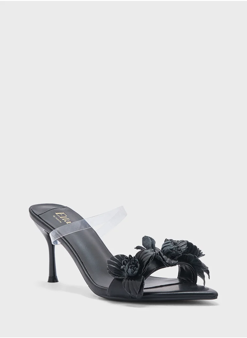 ايلا Floral Clear Strap Heel Sandal