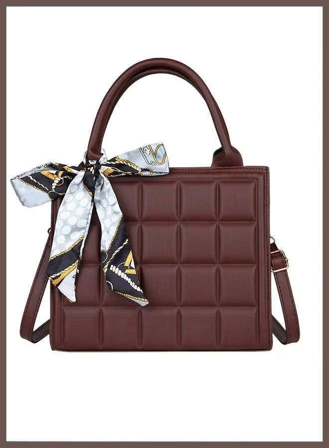 كان واي الصلبة جيو تنقش الشريط الديكور حقيبة مربعة المرأة الحد الأدنى محكم حقيبة حقيبة غرزة التفاصيل أعلى البريدي إغلاق حقيبة يد حقيبة ساعي - Image 1