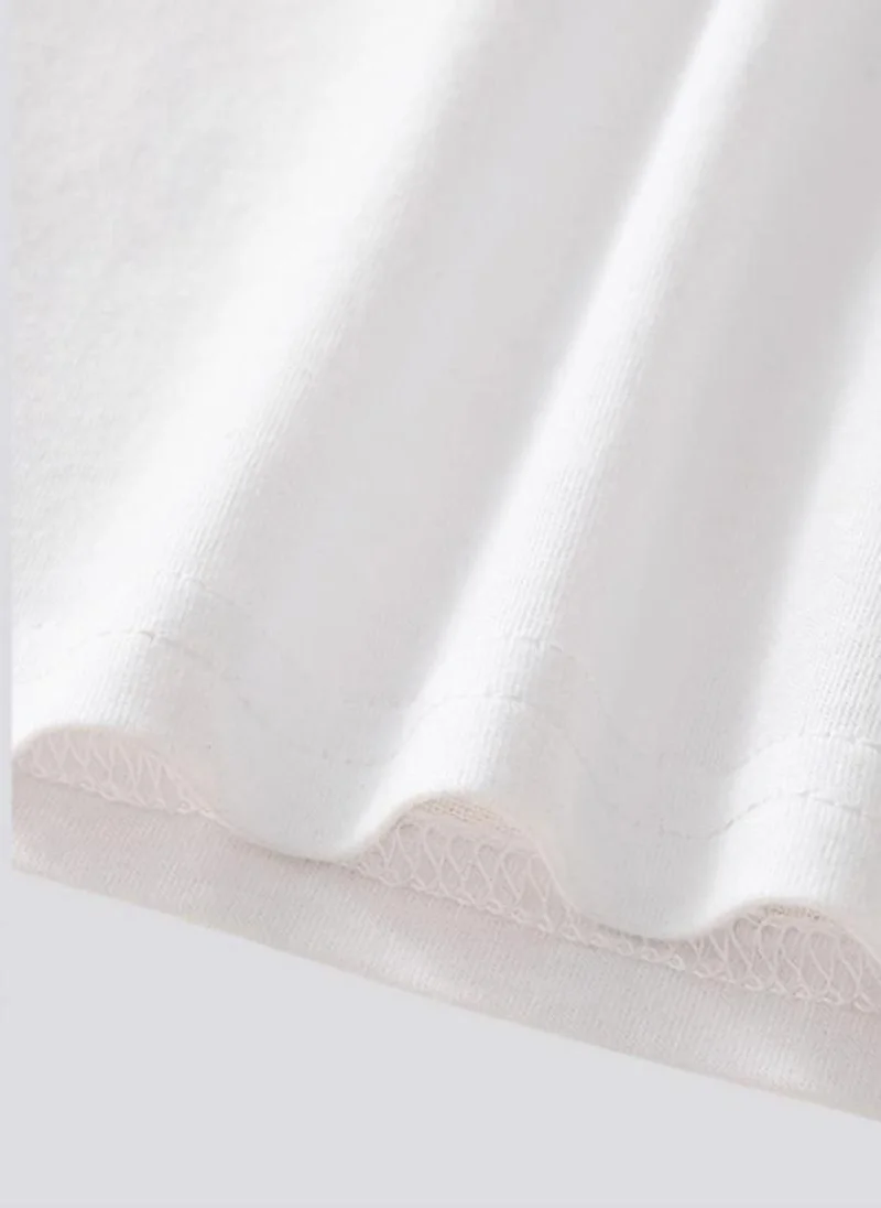 YUNIQEE White Printed Round Neck T-shirt