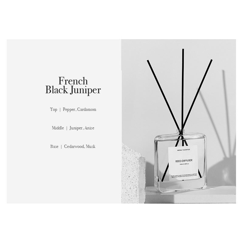 Raqia French Black Juniper Reed Diffuser - Alcohol Free Home Fragrance 100ml - Image 1