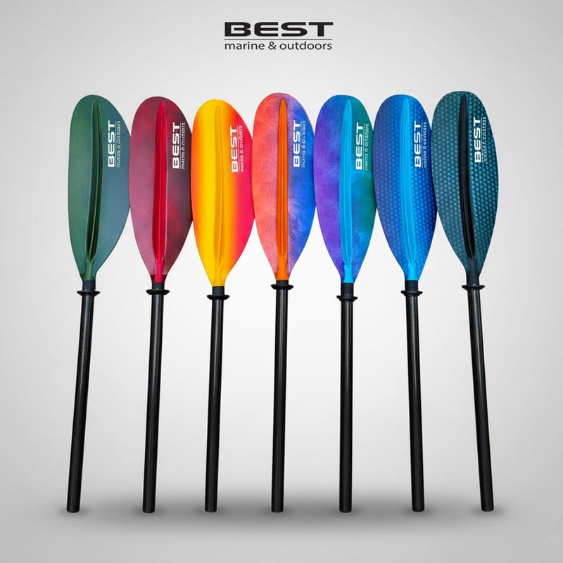 Best Marine and Outdoors Kayak Paddle, Carbon Fiber Shaft & Fiberglass Reinforced Polypropylene Blades, 220cm, 234cm, 250cm, Lightweight Kayak Paddles for Adults (Blue Cloud, 234 CM) - Image 3