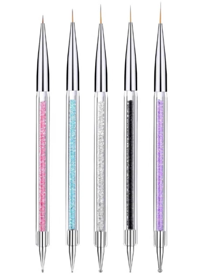 virenia 5Pcs Nail Art Drawing Liner Brushes – Fine Tip Detail Brushes for Nail Painting, 3D Art, Gel Polish, Acrylic – Precise Line Work, Durable & Easy to Clean – Professional Nail Design Tools for Beginners & Pros – Perfect for Stripes, Flowers, Marble, Ombre, French Tips – Great Gift for Nail Artists & DIY Enthusiasts - Image 1