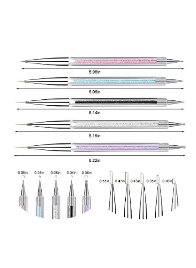 virenia 5Pcs Nail Art Drawing Liner Brushes – Fine Tip Detail Brushes for Nail Painting, 3D Art, Gel Polish, Acrylic – Precise Line Work, Durable & Easy to Clean – Professional Nail Design Tools for Beginners & Pros – Perfect for Stripes, Flowers, Marble, Ombre, French Tips – Great Gift for Nail Artists & DIY Enthusiasts - Image 5