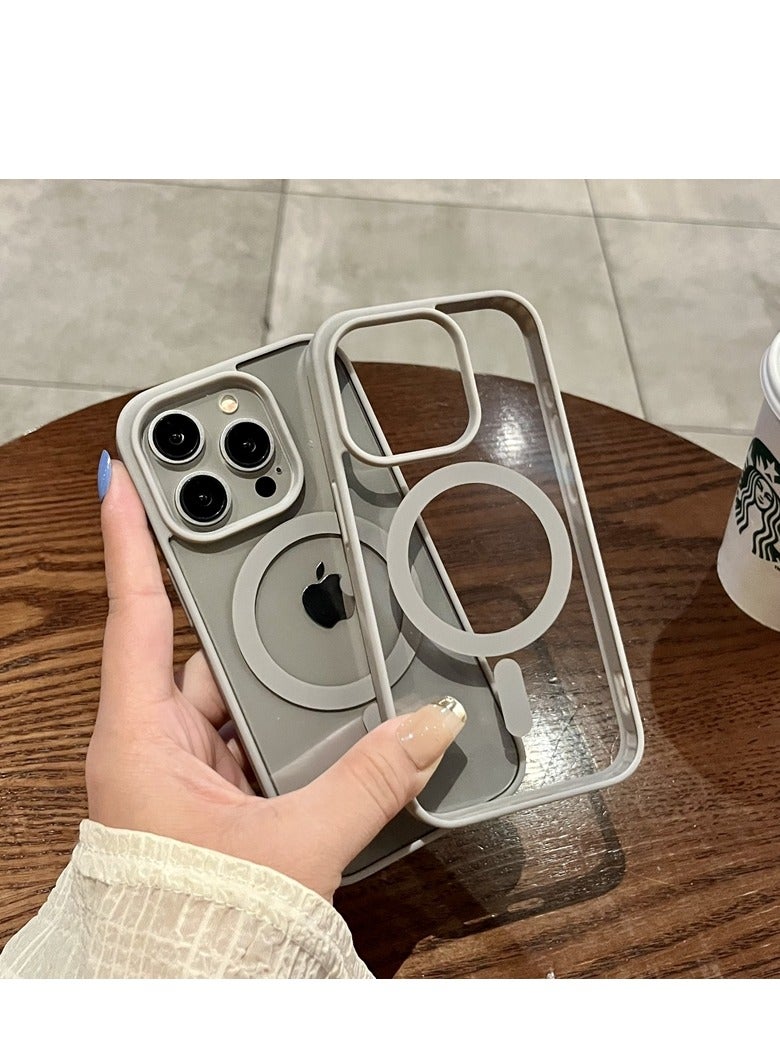 AROAQ Magnetic Clear Phone Case For Iphone,  Wireless Charge Magsafe Transparent Case, Anti-scratch Drop Protection Magnetic Case For Iphone 15 Pro Max, 15 Plus, Pro, ( Green) - Image 4