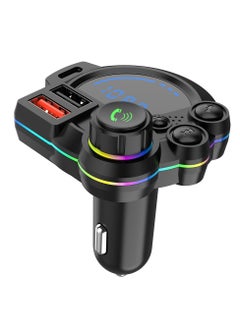 Excefore Bluetooth 5.3 FM Transmitter for Car, QC3.0 & PD20W Adapter, MP3 Player, Supports TF Card & USB Disk, Wireless Receiver, Hands-Free Calling, LED Display, Car Bluetooth Adapter  - Image 1