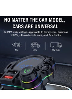 Excefore Bluetooth 5.3 FM Transmitter for Car, QC3.0 & PD20W Adapter, MP3 Player, Supports TF Card & USB Disk, Wireless Receiver, Hands-Free Calling, LED Display, Car Bluetooth Adapter  - Image 5