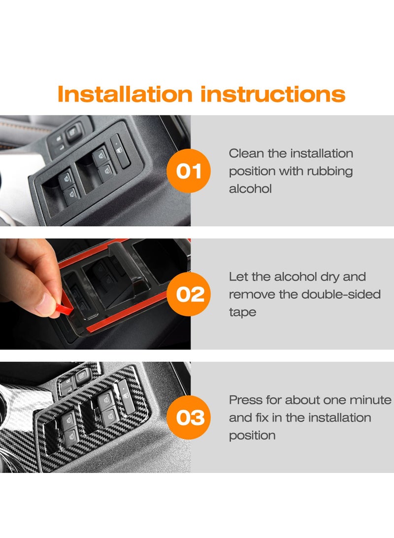 SYOSI Window Lift Switch Control Panel Cover Center Console , Carbon Fiber Interior Trim Compatible with Ford Bronco 2021 2022 2023 Gear Shift Trim Decoration Interior Accessories - Image 4