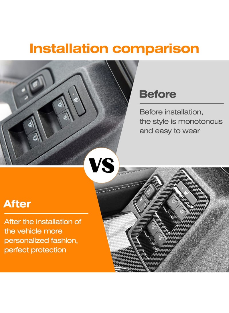 SYOSI Window Lift Switch Control Panel Cover Center Console , Carbon Fiber Interior Trim Compatible with Ford Bronco 2021 2022 2023 Gear Shift Trim Decoration Interior Accessories - Image 2