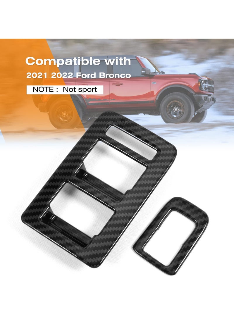 SYOSI Window Lift Switch Control Panel Cover Center Console , Carbon Fiber Interior Trim Compatible with Ford Bronco 2021 2022 2023 Gear Shift Trim Decoration Interior Accessories - Image 3