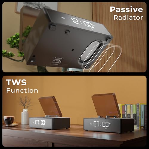 Zebronics 10W Portable Bluetooth v6.0 Speaker, Dual 5.2cm Drivers, 9hr Backup, Retro CD Design, 6 Ambient Sound Effects, TWS Support, Passive Radiator, Built-in Clock, Alarm & Call Function (Echospin) - Image 5