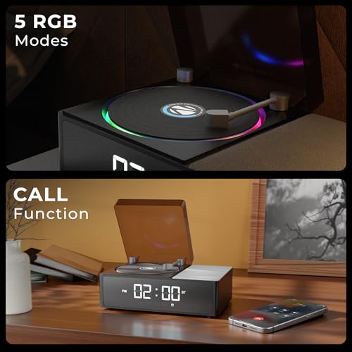 Zebronics 10W Portable Bluetooth v6.0 Speaker, Dual 5.2cm Drivers, 9hr Backup, Retro CD Design, 6 Ambient Sound Effects, TWS Support, Passive Radiator, Built-in Clock, Alarm & Call Function (Echospin) - Image 4