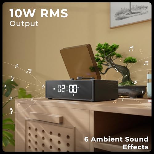 Zebronics 10W Portable Bluetooth v6.0 Speaker, Dual 5.2cm Drivers, 9hr Backup, Retro CD Design, 6 Ambient Sound Effects, TWS Support, Passive Radiator, Built-in Clock, Alarm & Call Function (Echospin) - Image 2
