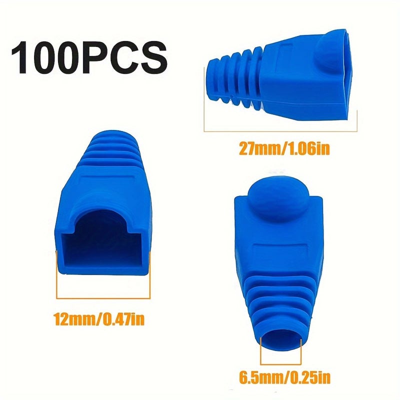 Blue RJ45 Ethernet Cable Connector Protective Sleeves for CAT5 CAT6 CAT7 - Image 3