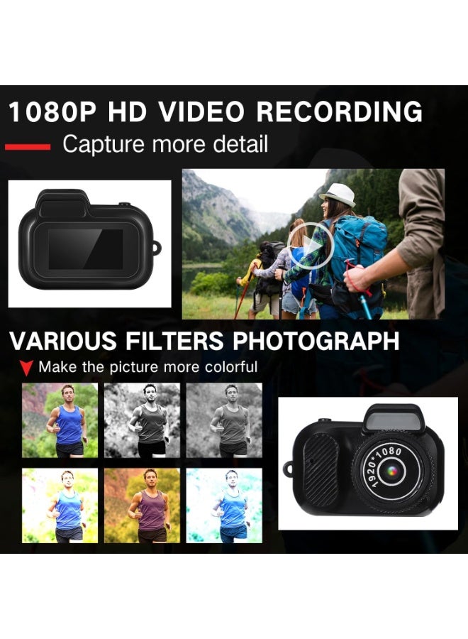Keychain Camera with 0.96" HD Display Pocket Size Portable Digital Camera with 32GB Card 2MP 1080P Small Video Recorder Long Battery for Travel Party Fun Vlog Gift Recording Vlogging - Image 3