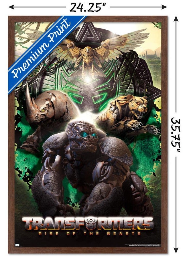 Trends International Hasbro Transformers: Rise of the Beasts - Maximals Wall Poster, 34L" x 22.4W", Mahogany Framed Version - Image 3