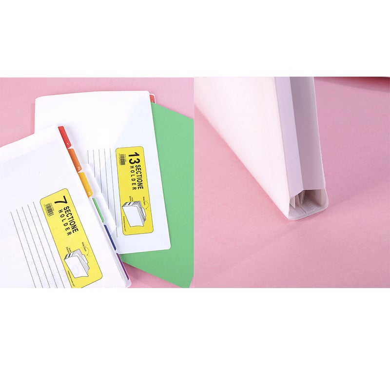 1pc Plastic File Folder Paper Classification Folder Waterproof Document Organizer Filing Products Report Folder Organizer (7 Section Holder Style) - Image 2