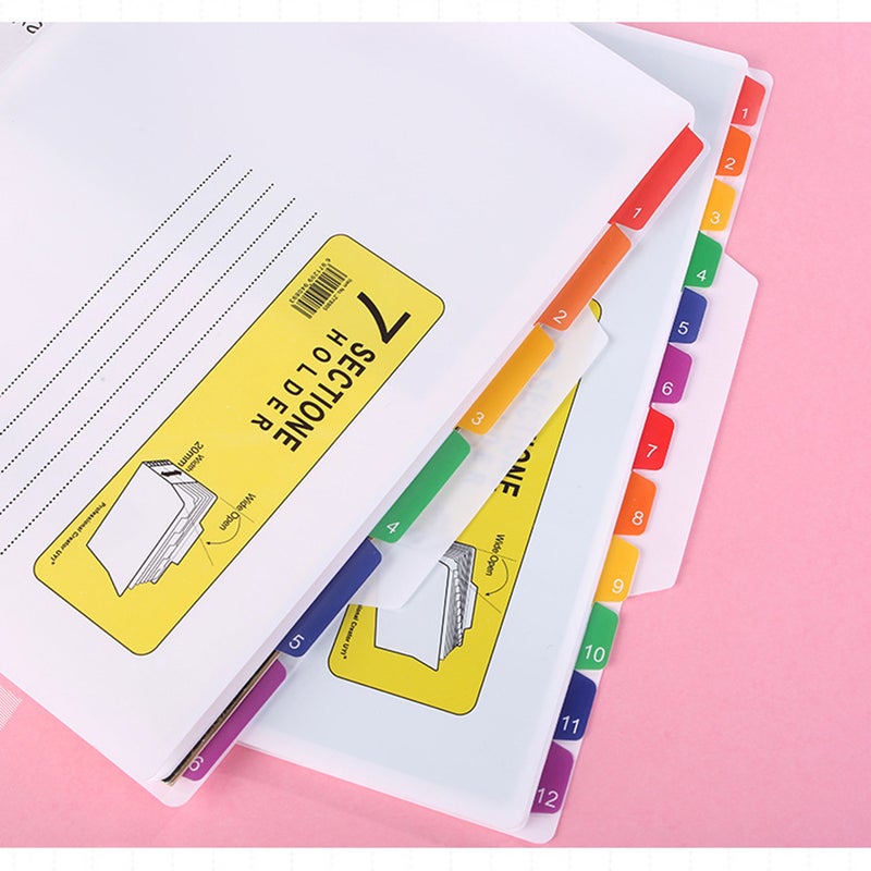 1pc Plastic File Folder Paper Classification Folder Waterproof Document Organizer Filing Products Report Folder Organizer (7 Section Holder Style) - Image 3