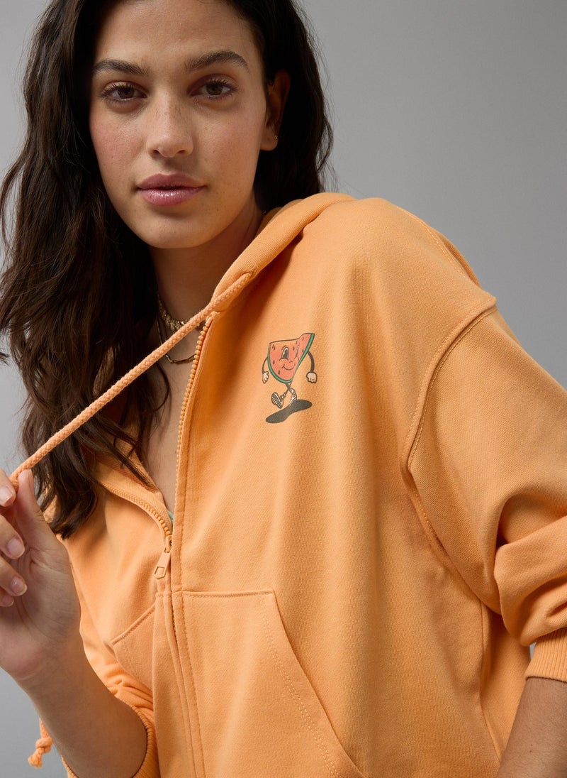 American Eagle - AE Fleece Zip-Up Hoodie - Image 1