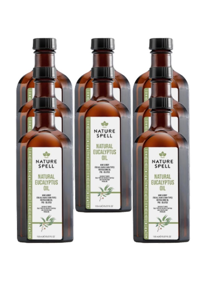 نايتشر سبيل 8 قطع زيت الأوكالبتوس الطبيعي للشعر والجسم مناسب لجميع أنواع الشعر والبشرة زيت مُنشط مُخفف مسبقًا 150 مل - Image 1