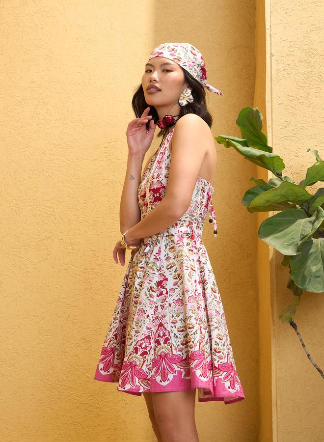 ساسافراس فستان قصير بياقة هولتر - Image 3