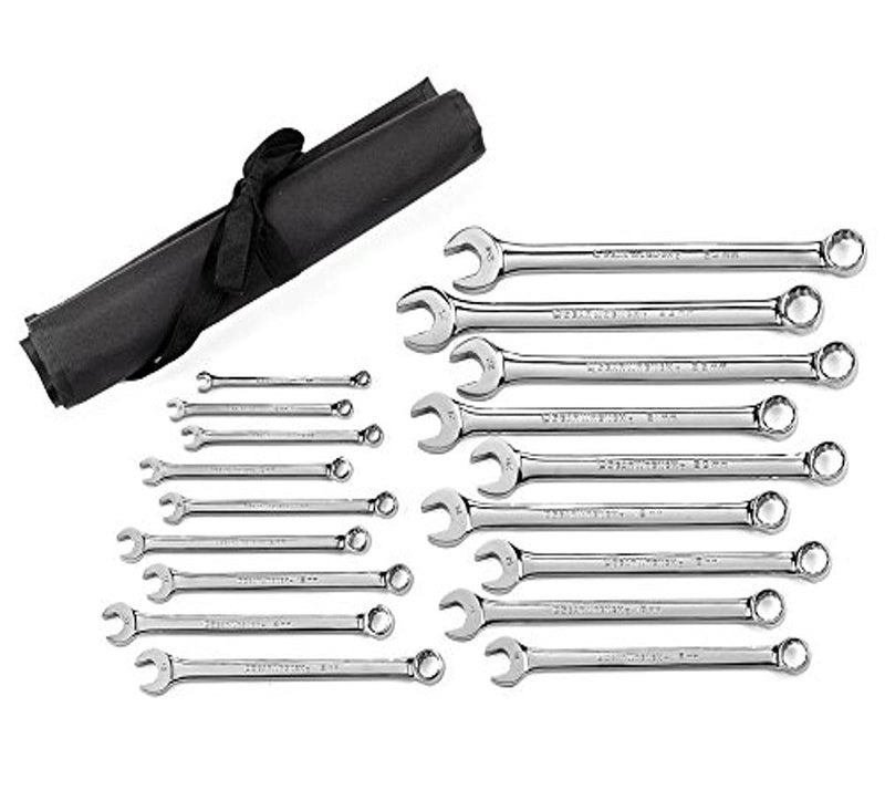 GEARWRENCH 18 Pc 12 Pt Long Pattern Combination Wrench Set Metric 81920