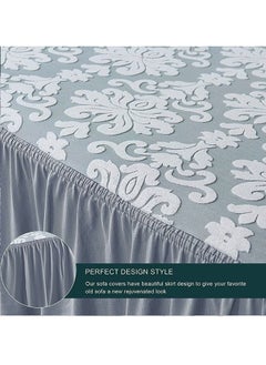 EVORY HOME Sofa Cover Jacquard 4-Pieces Set of 7-Seater (3+2+1+1) Super Stretchable Anti-Wrinkle Slip Resistant Furniture Protector  - Image 3