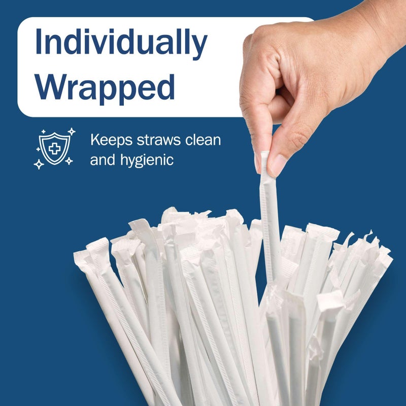 TenderGentle Clear Plastic Straws  Disposable - 400 Bendy Drinking Straws - 7.75"" And Individually Wrapped - For Smoothies  Coffee  Alcohol  Juice  And More - Image 5