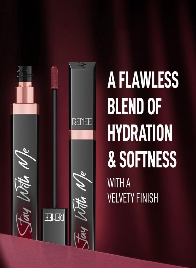 RENEE Stay With Me Matte Transferproof Liquid Lipstick- Play of Clay | Waterproof & Smudge-proof | Bold Pigment, Lightweight & Long-lasting | With Hyaluronic Acid & Vitamin E | 6 ml - Image 4
