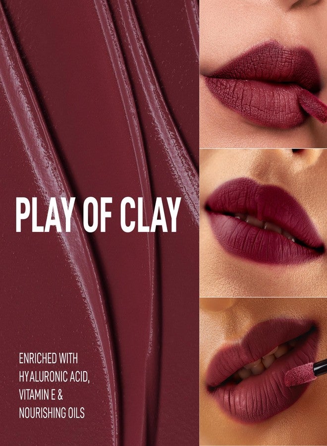 RENEE Stay With Me Matte Transferproof Liquid Lipstick- Play of Clay | Waterproof & Smudge-proof | Bold Pigment, Lightweight & Long-lasting | With Hyaluronic Acid & Vitamin E | 6 ml - Image 1
