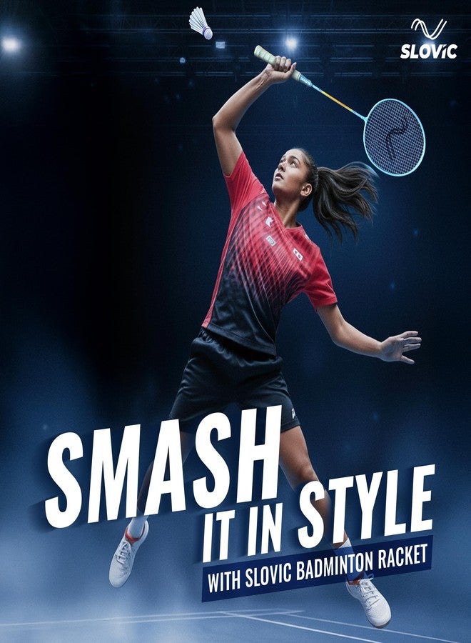 Slovic Badminton Racket for Men & Women | Lightweight Racket with Nylon String Net & Cover | Ergonomic Handle with G3 Size Grip | Badminton Racket Ideal for Beginners & Intermediates - Image 2
