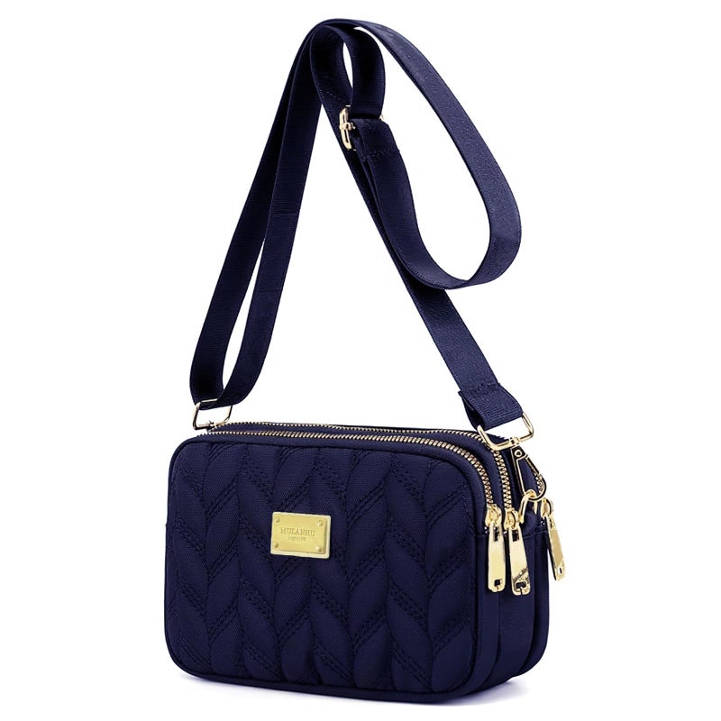 WITERY Small Crossboby Purse for Women - Waterproof Nylon Crossbody Phone Bag Shoulder Bag with Adjustable Strap, Lightweight Ladies Quilted Multi-Pocket Small Purses Travel Handbags - Image 1