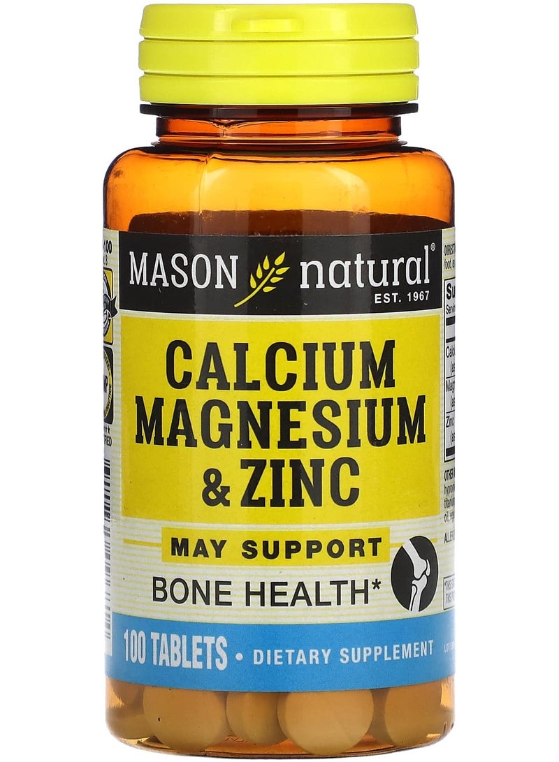 Calcium Magnesium & Zinc, 100 Tablets