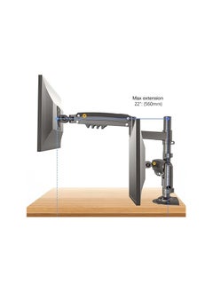 NB NORTH BAYOU Dual Monitor Arm Dual Monitor Stand for Two 17" to 27" Screens with Load Capacity 4.4~19.8lbs for Each Monitor, VESA 75x75 & 100x100, Full Motion Dual Monitor Desk Mount, Black | H180  - Image 2