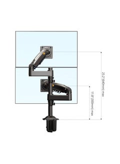 NB NORTH BAYOU Dual Monitor Arm Dual Monitor Stand for Two 17" to 27" Screens with Load Capacity 4.4~19.8lbs for Each Monitor, VESA 75x75 & 100x100, Full Motion Dual Monitor Desk Mount, Black | H180  - Image 3
