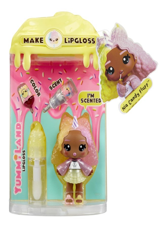 Yummiland Lip Gloss Doll - Nia Candy Fluff, with DIY Lip Gloss Kit, Ages 4+ - Image 1