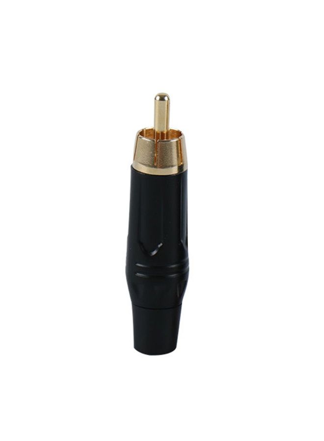BURAQ Pure Copper Soldered RCA Male Audio/Video Plug Assembled With AV Lotus Connector(Black)  - Image 1