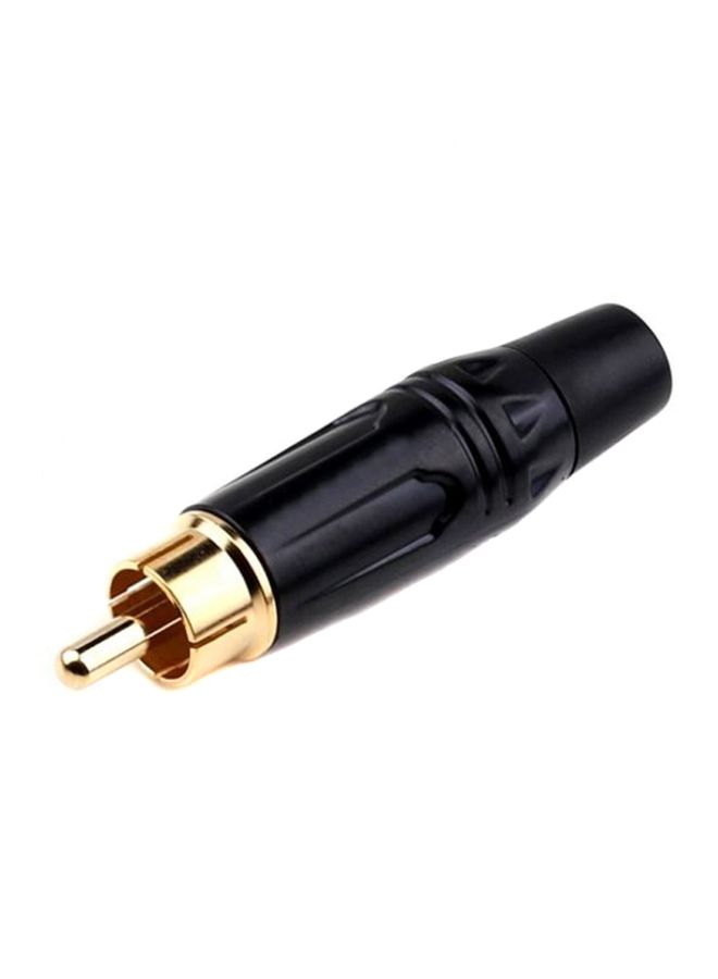 BURAQ Pure Copper Soldered RCA Male Audio/Video Plug Assembled With AV Lotus Connector(Black)  - Image 2