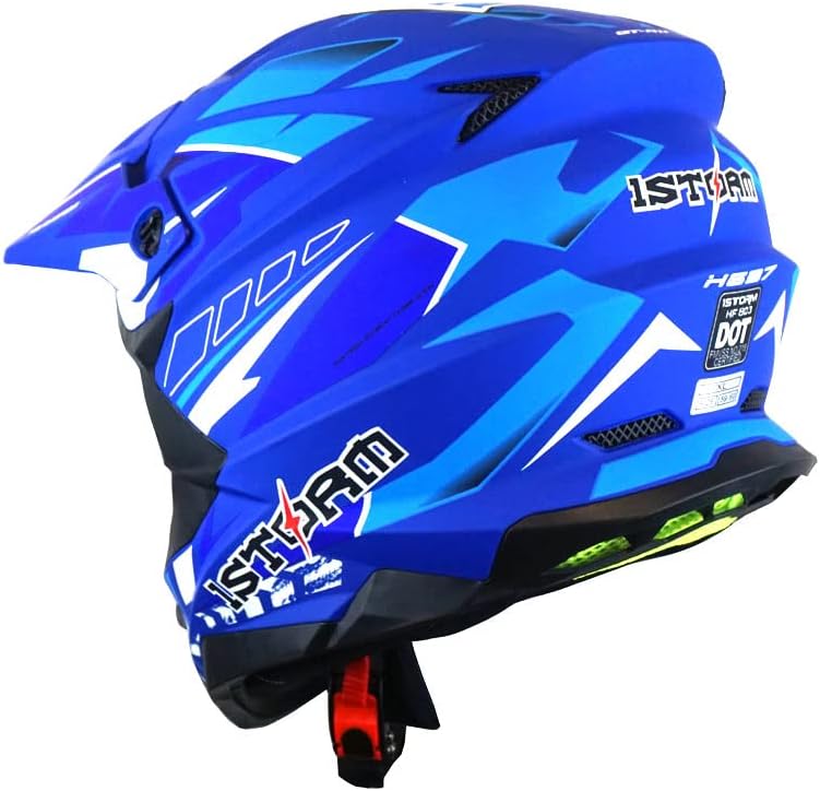 1Storm Motocross Adult Helmet - Storm Blue, HF803 - Image 4