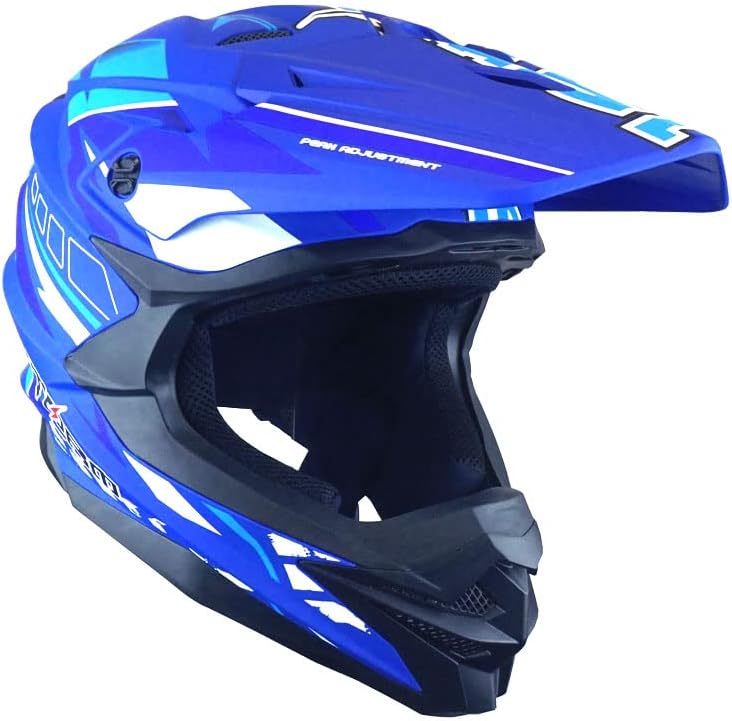 1Storm Motocross Adult Helmet - Storm Blue, HF803 - Image 2