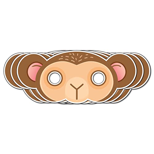 Festiko® Monkey Theme Eye Masks (6 Pcs), Monkey Theme Party Supplies, Return Gifts for Kids, Monkey Theme Party Items, Eye Masks for Kids, Monkey Eye Masks - Image 1