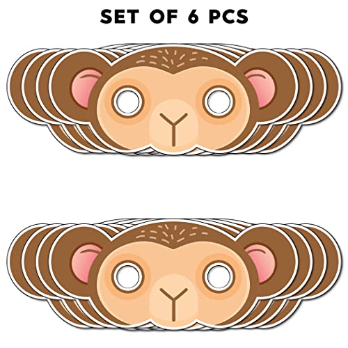 Festiko® Monkey Theme Eye Masks (6 Pcs), Monkey Theme Party Supplies, Return Gifts for Kids, Monkey Theme Party Items, Eye Masks for Kids, Monkey Eye Masks - Image 2