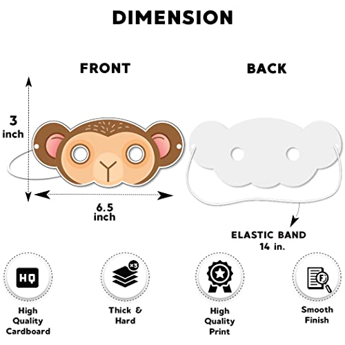 Festiko® Monkey Theme Eye Masks (6 Pcs), Monkey Theme Party Supplies, Return Gifts for Kids, Monkey Theme Party Items, Eye Masks for Kids, Monkey Eye Masks - Image 3