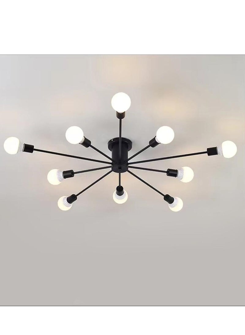 جيادي ثريا حديدية حديثة إسكندنافية ذات 10 رؤوس ، مصباح سقف بشخصية إبداعية لغرفة المعيشة وغرفة الطعام وغرفة النوم - Image 2