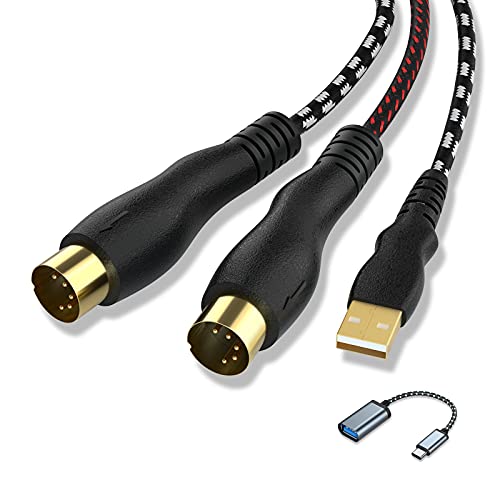 NUOSIYA USB to MIDI Cable 6.5Ft, MIDI Interface Adapter,MIDI to USB Cable Converter ​for Music Keyboard Piano to PC Mac Laptop Windows Android - Image 1