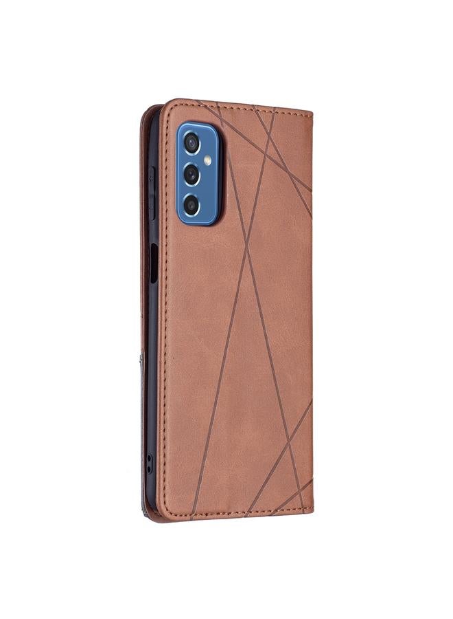 اس-توب جراب لهاتف Samsung Galaxy M52 5G، جراب جلدي أفقي مغناطيسي غير مرئي مع حامل وفتحات للبطاقات وإطار للصور - Image 3